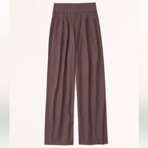 Abercrombie Women’s linen blend ultra wide leg pants in Brown size M Short